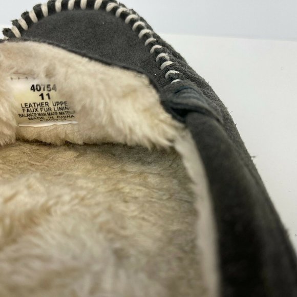 Minnie Tonka Vivian Slip On Moccasin Loafers Suede Sherpa Line Grey Womens 11 - Picture 6 of 6